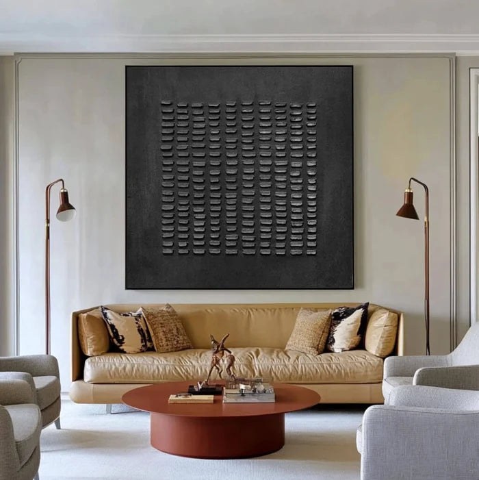 Black Minimalist Texture Wall Art – 2