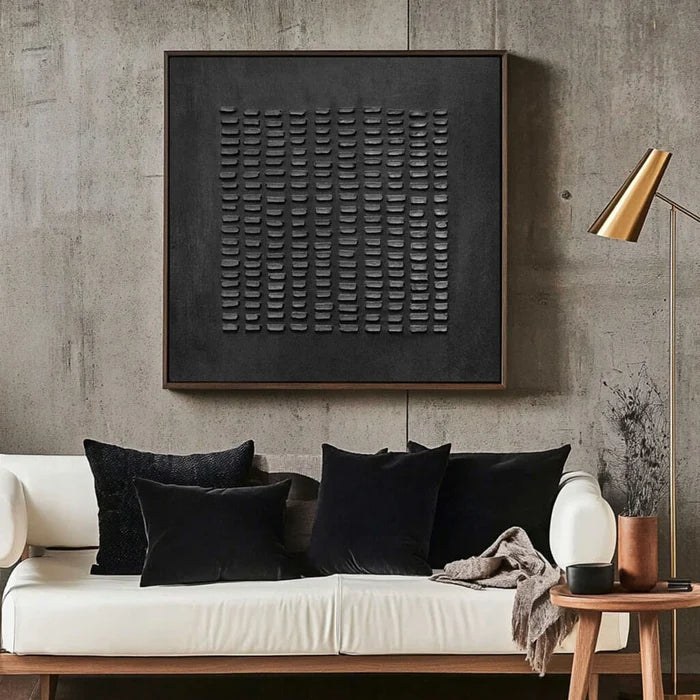 Black Minimalist Texture Wall Art – 4