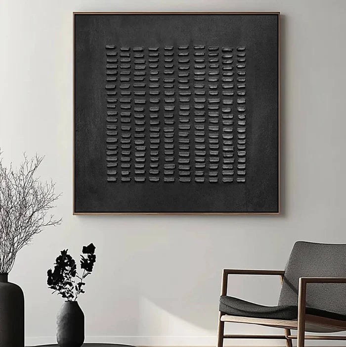 Black Minimalist Texture Wall Art – 5