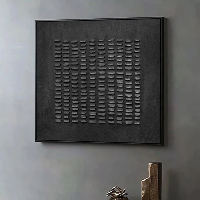 Black Minimalist Texture Wall Art – 6