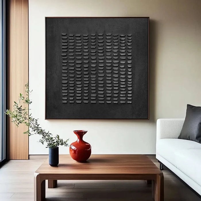 Black Minimalist Texture Wall Art – 7