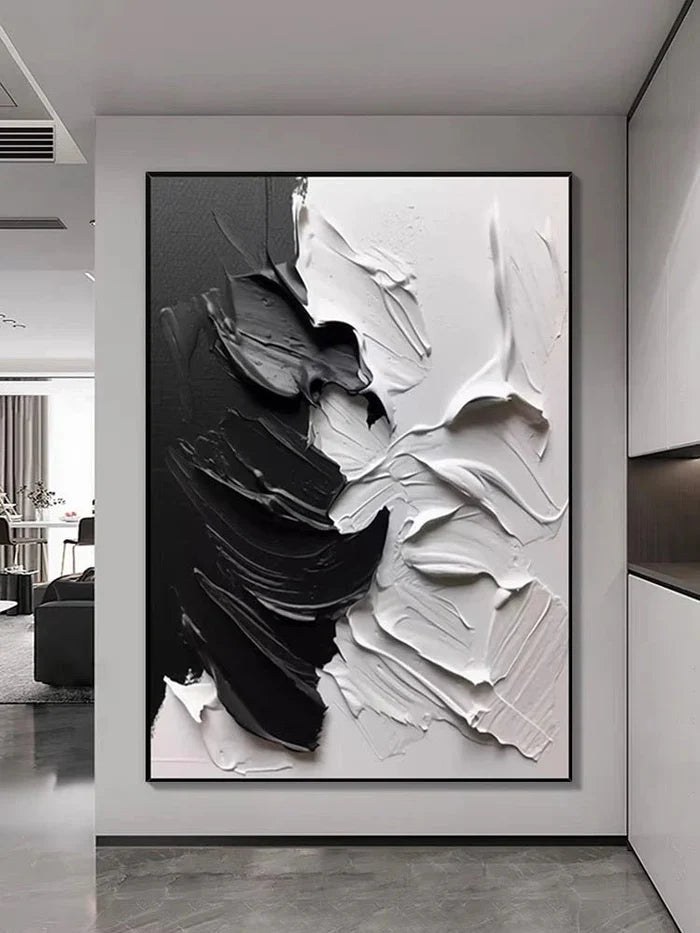 Black & White Textured Painting