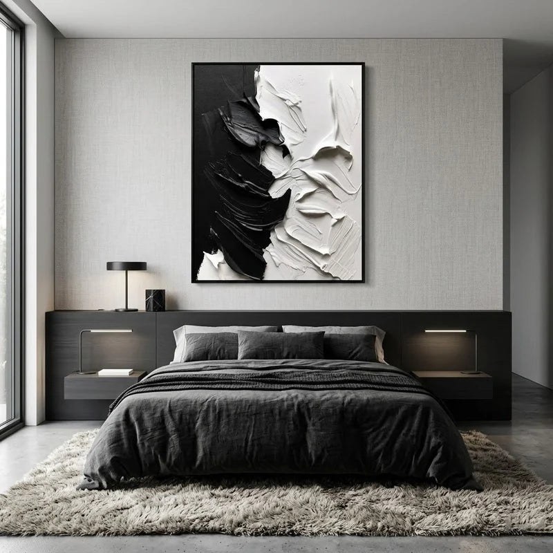 Black & White Textured Painting – 2