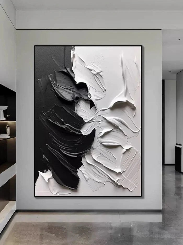 Black & White Textured Painting – 3