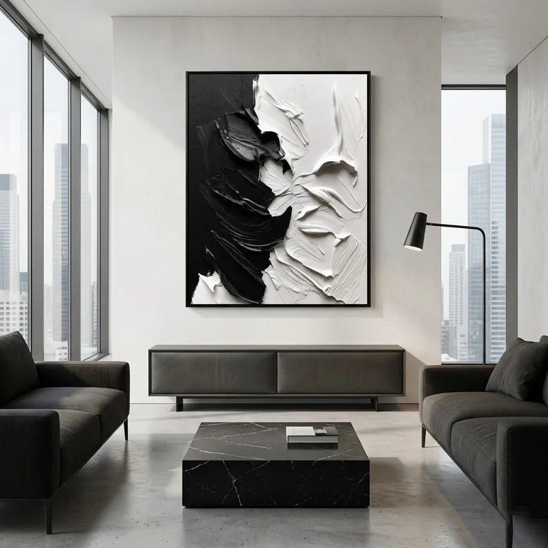 Black & White Textured Painting – 5