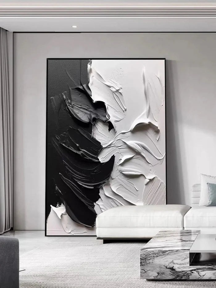 Black & White Textured Painting – 6