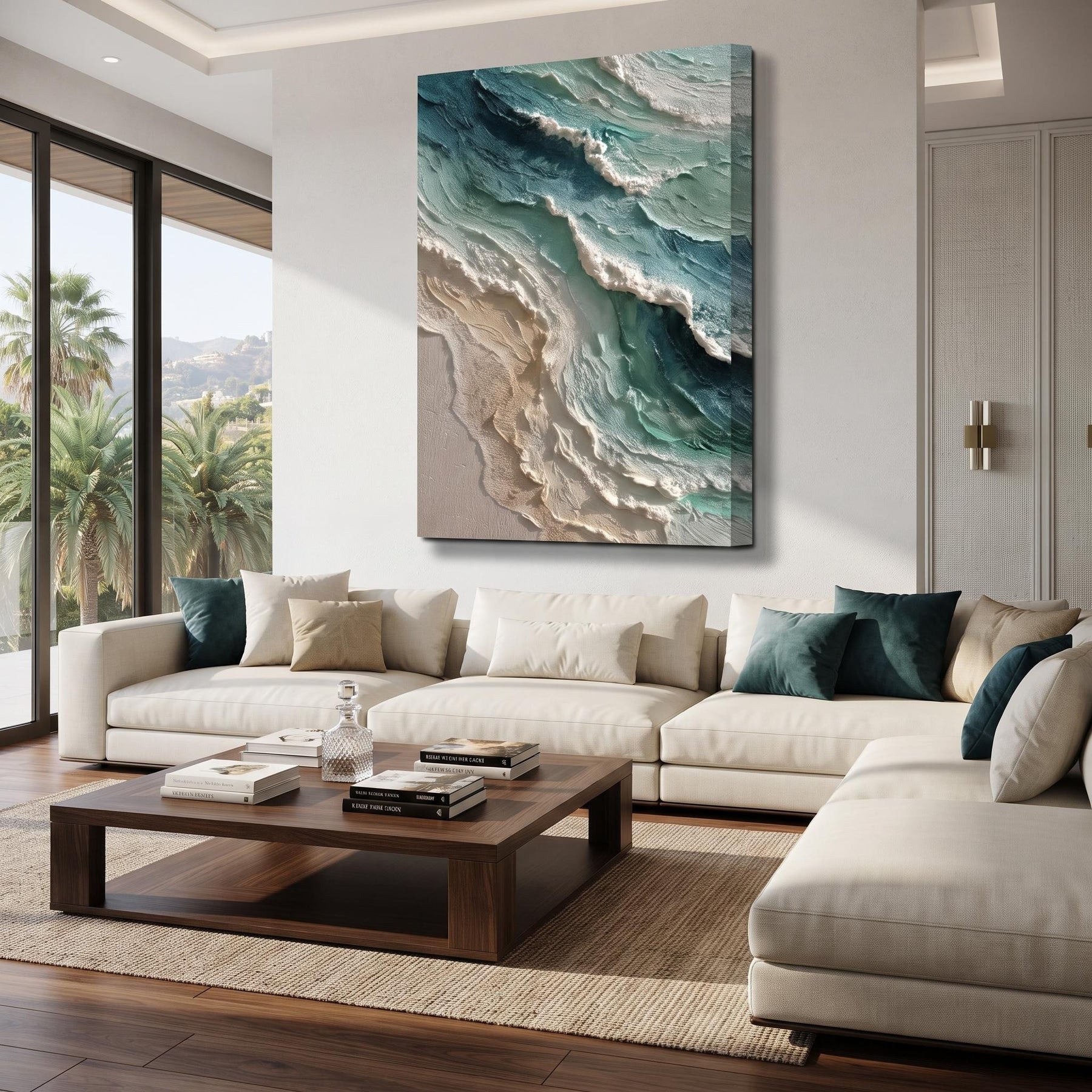 Blue Green Coastal Wall Painting – 2