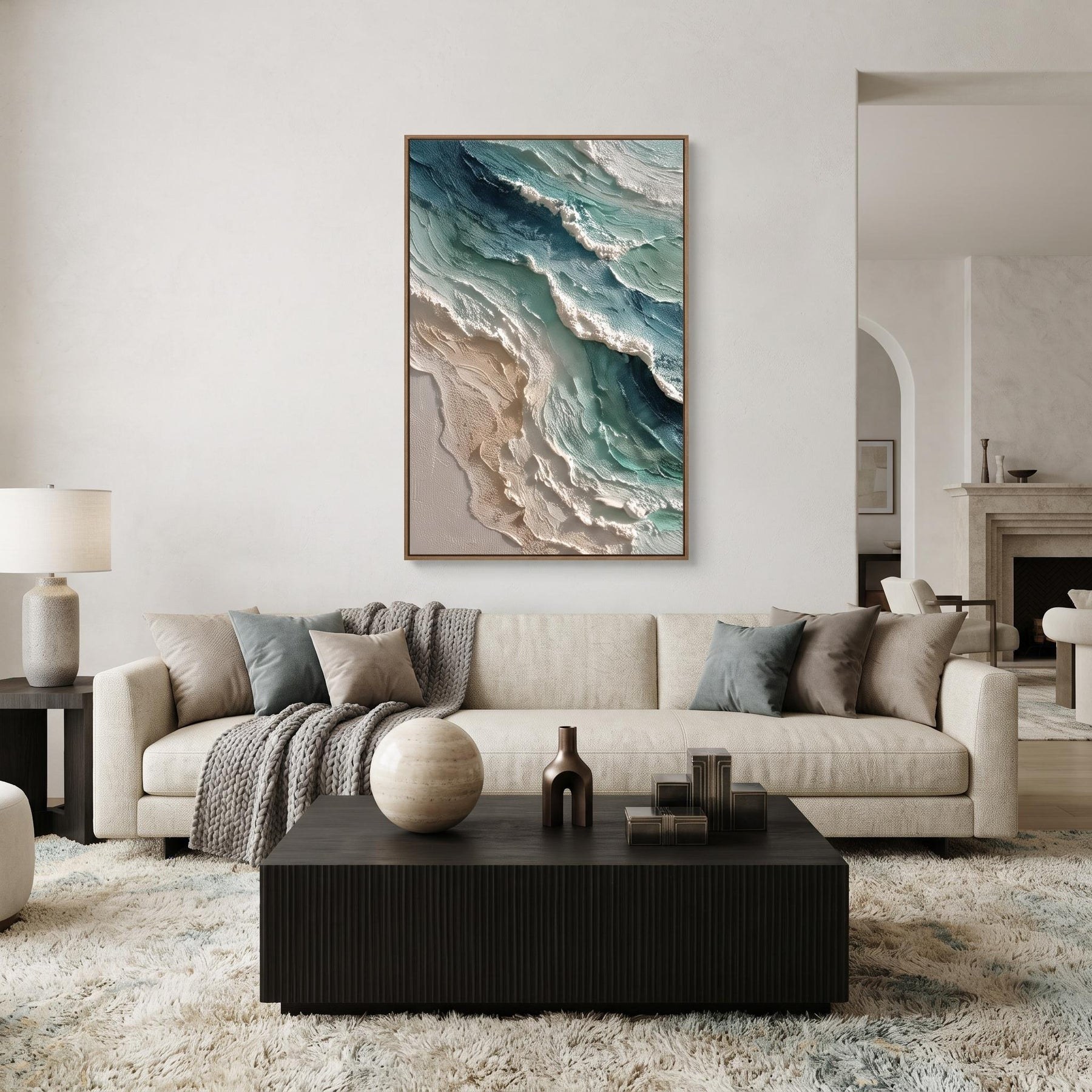 Blue Green Coastal Wall Painting – 4