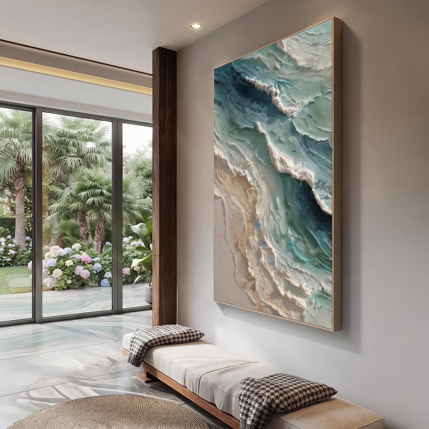Blue Green Coastal Wall Painting – 5