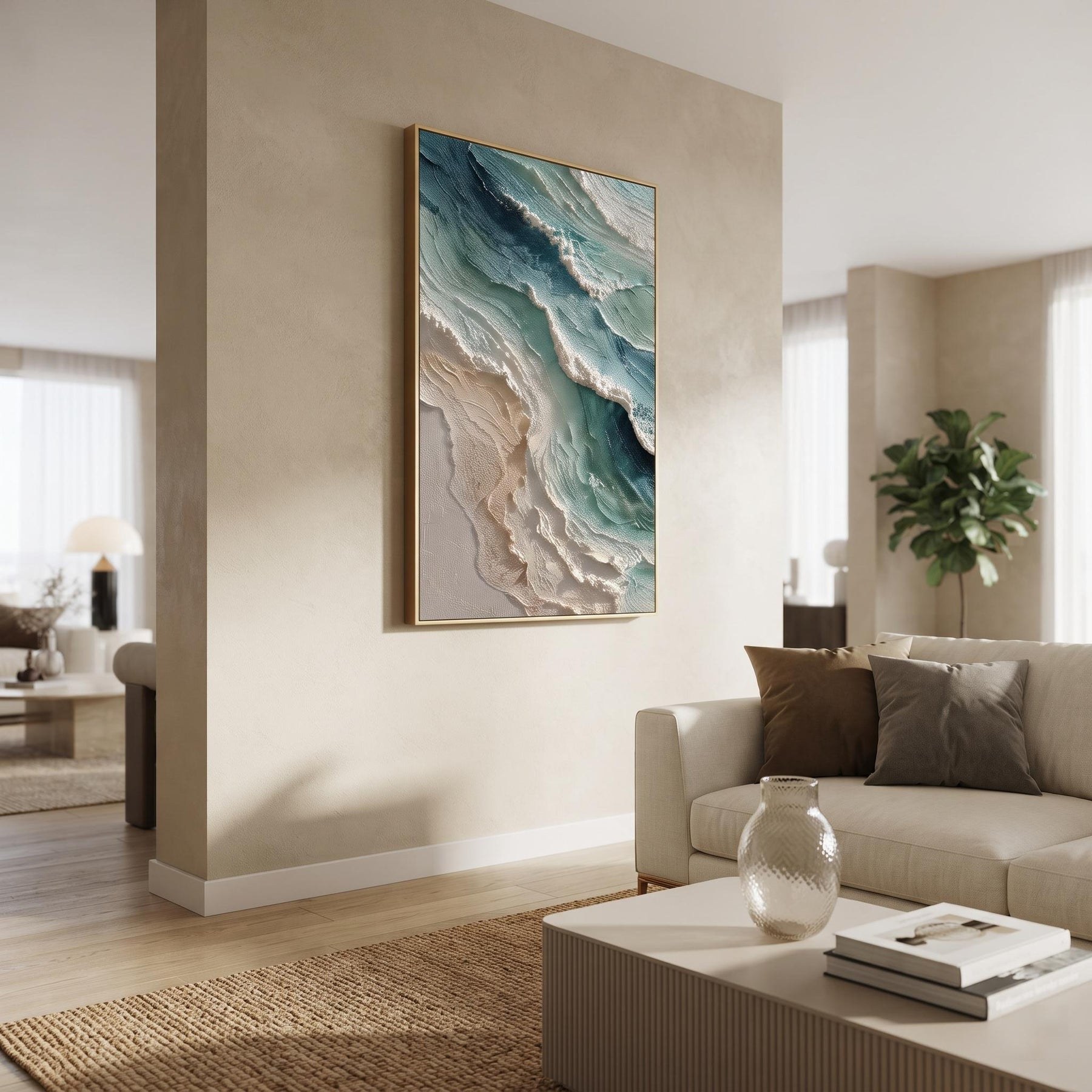 Blue Green Coastal Wall Painting – 6