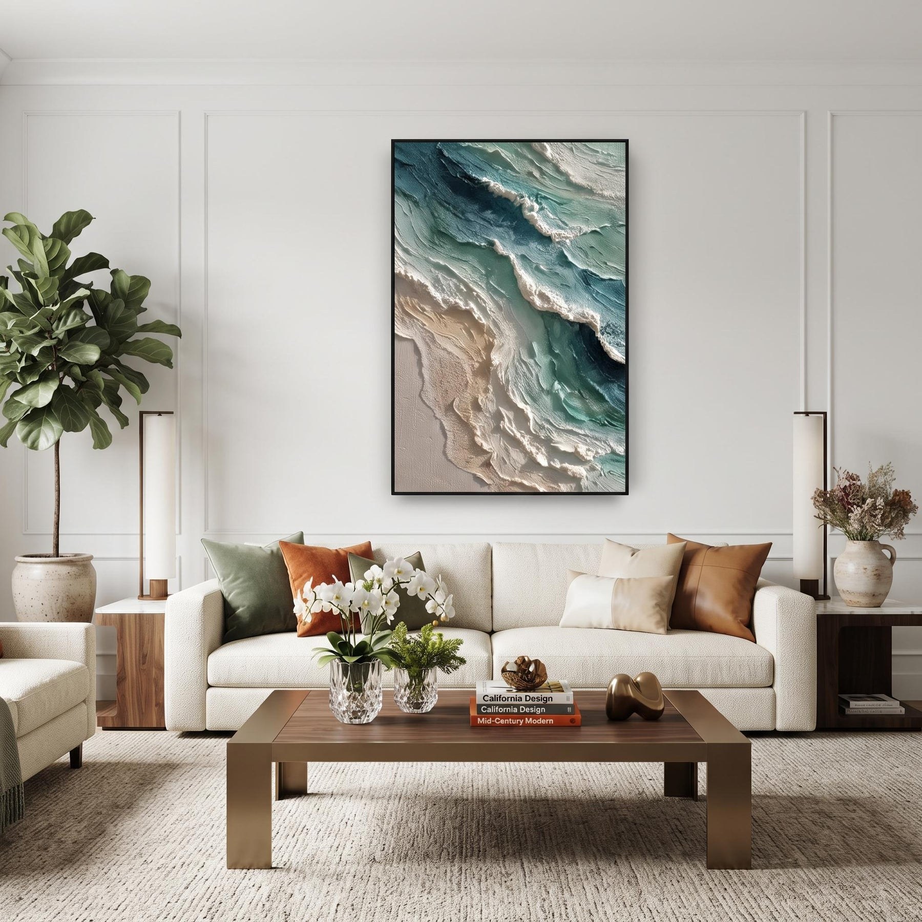 Blue Green Coastal Wall Painting – 7