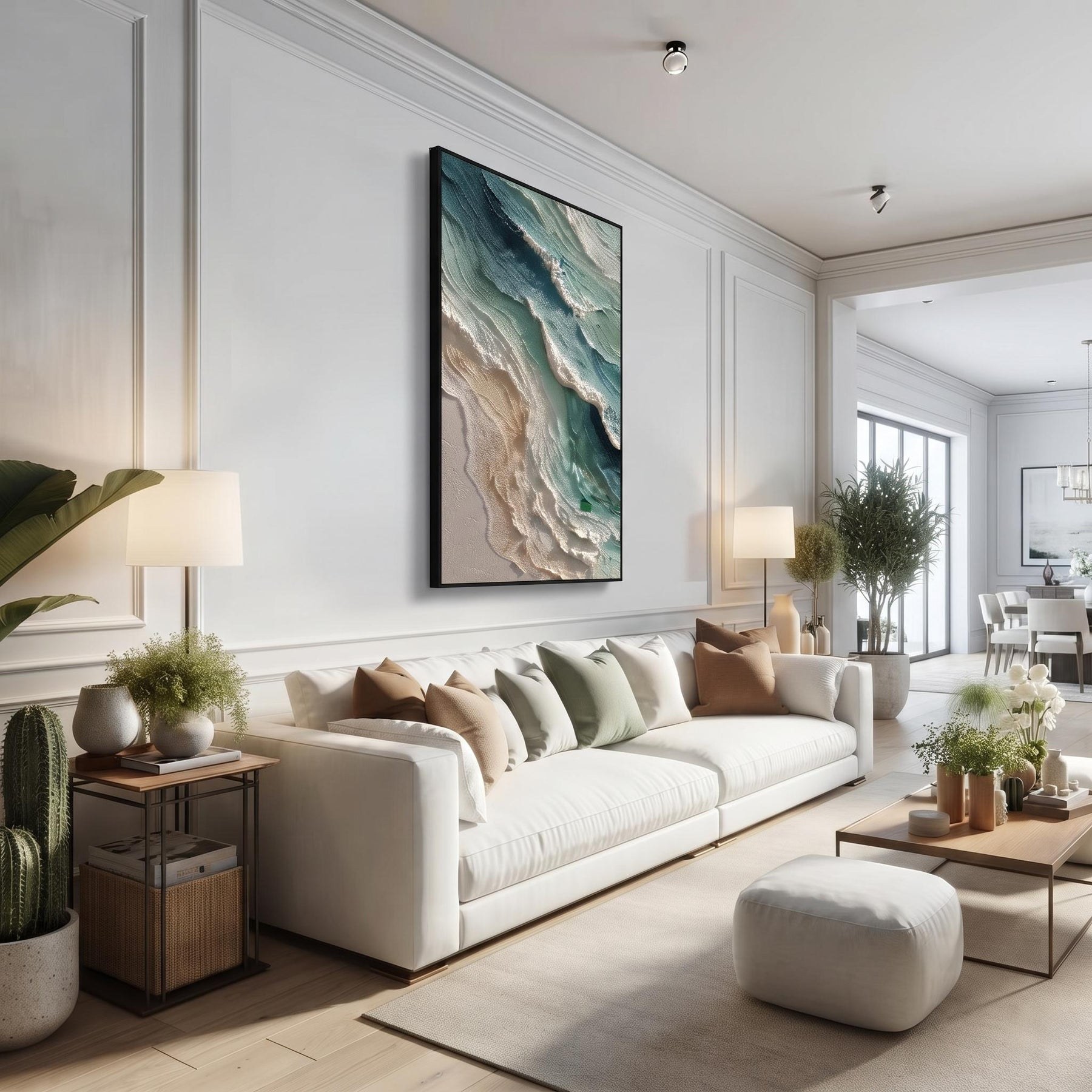 Blue Green Coastal Wall Painting – 8