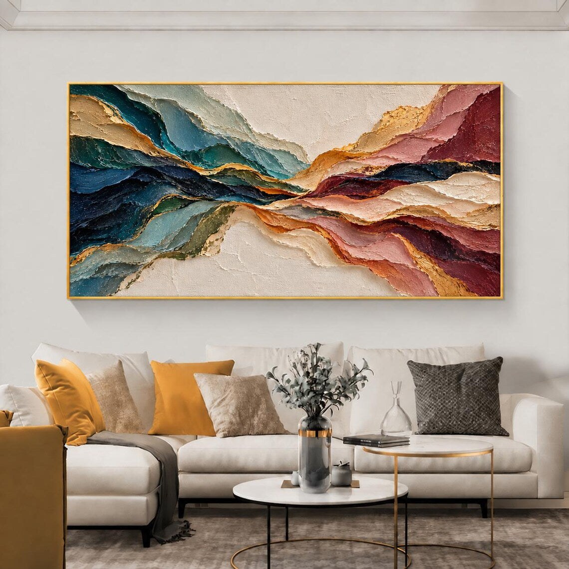 Colorful Wave Large Abstract Oil Painting – 3