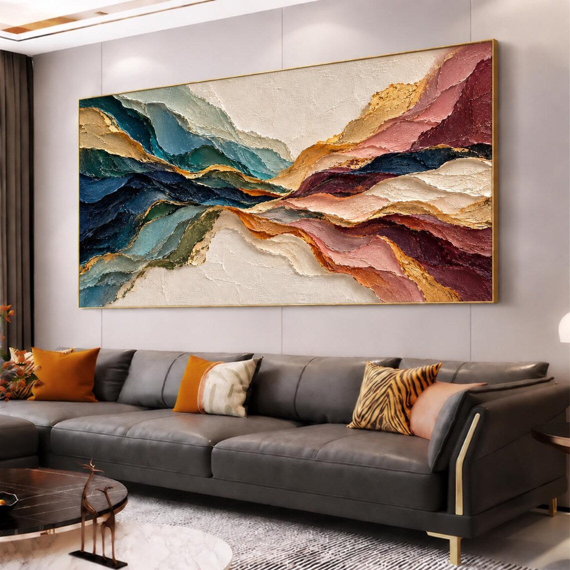 Colorful Wave Large Abstract Oil Painting – 4