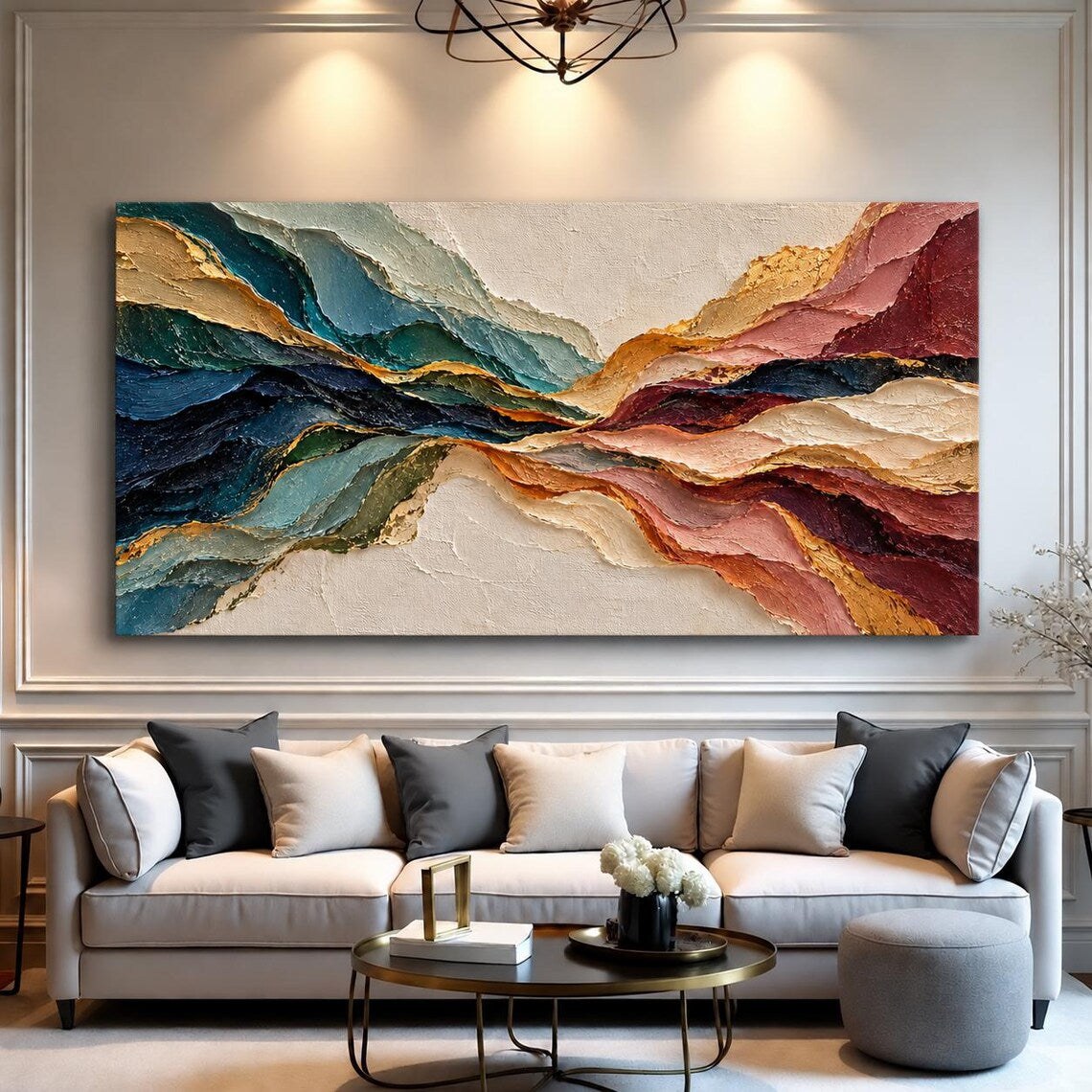 Colorful Wave Large Abstract Oil Painting – 7