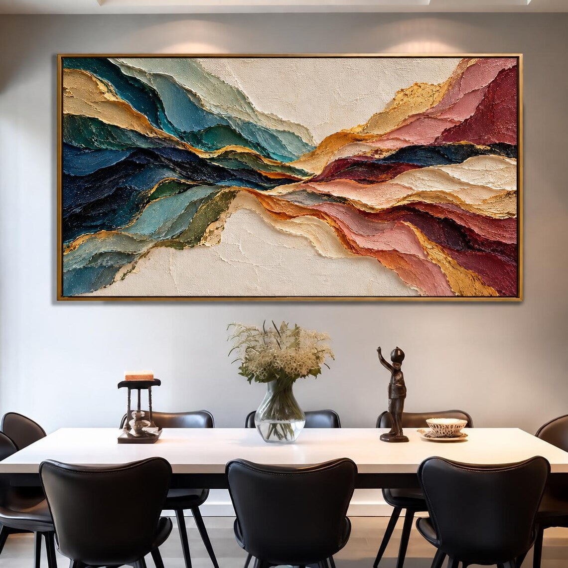 Colorful Wave Large Abstract Oil Painting – 9