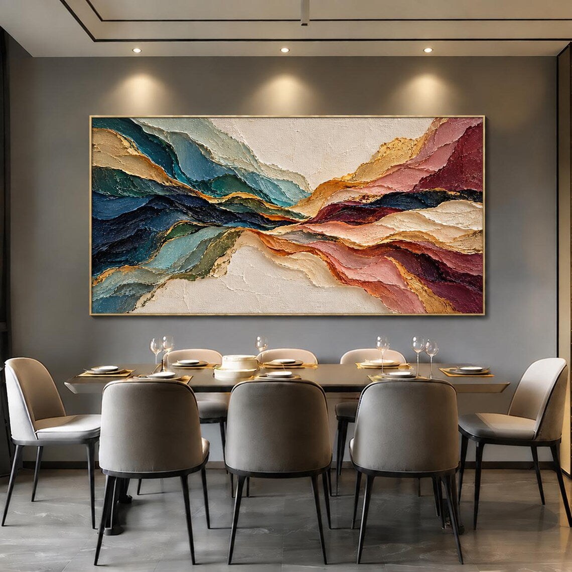 Colorful Wave Large Abstract Oil Painting – 10