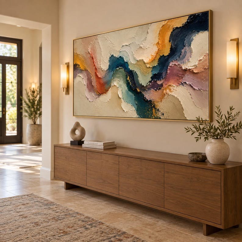 Colorful wave wall painting – 2
