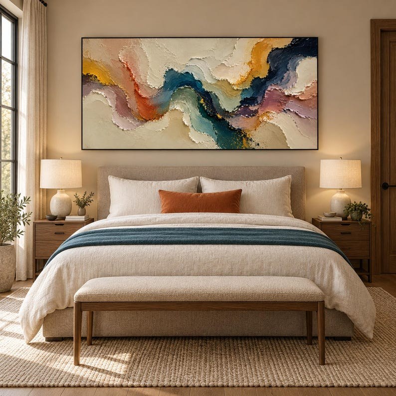 Colorful wave wall painting – 3