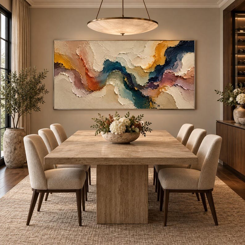 Colorful wave wall painting – 4