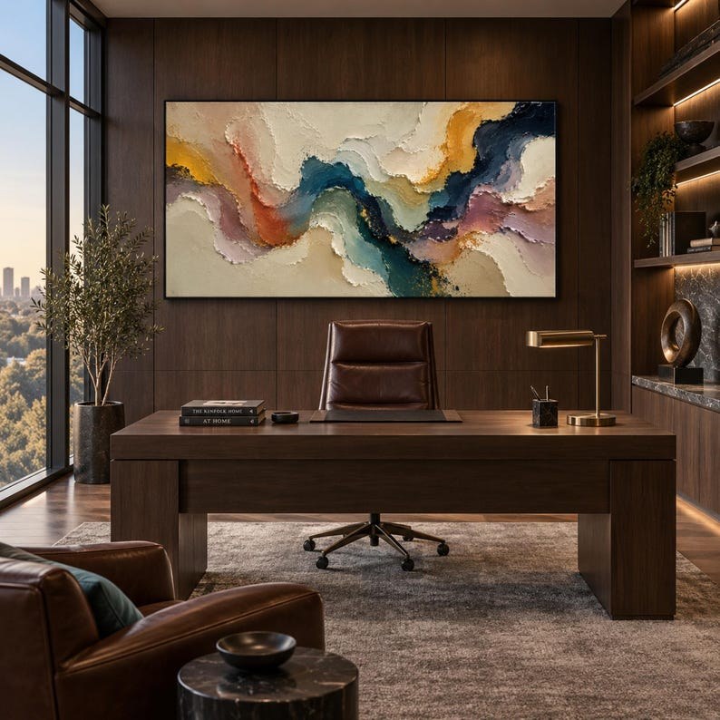 Colorful wave wall painting – 5
