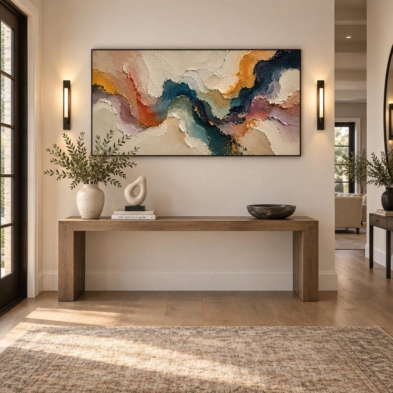 Colorful wave wall painting – 7