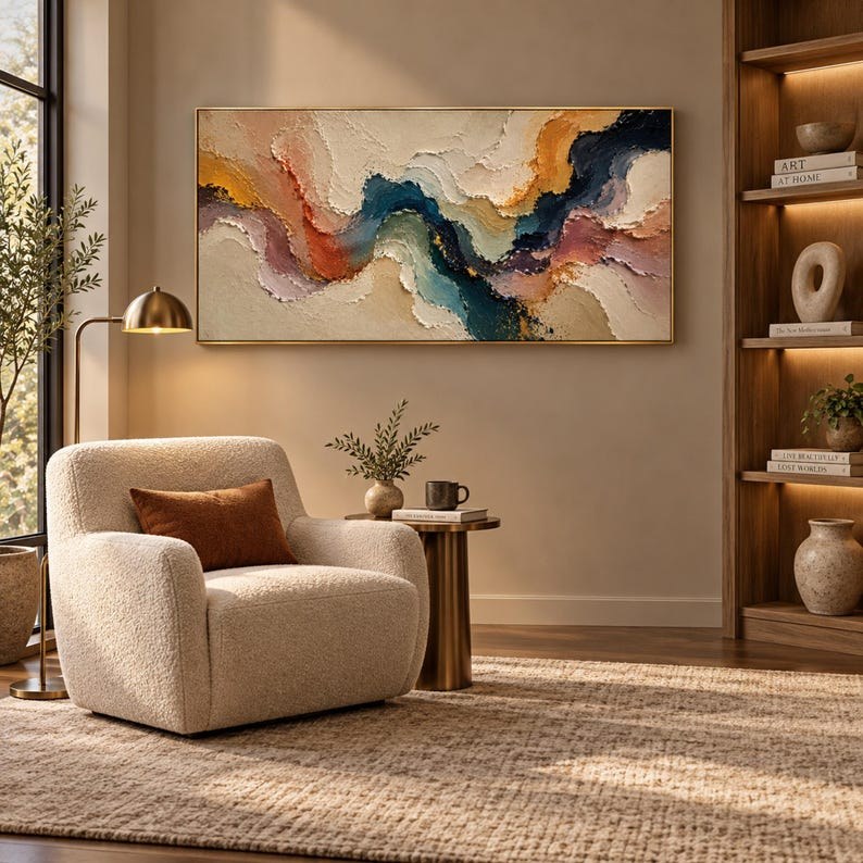 Colorful wave wall painting – 8