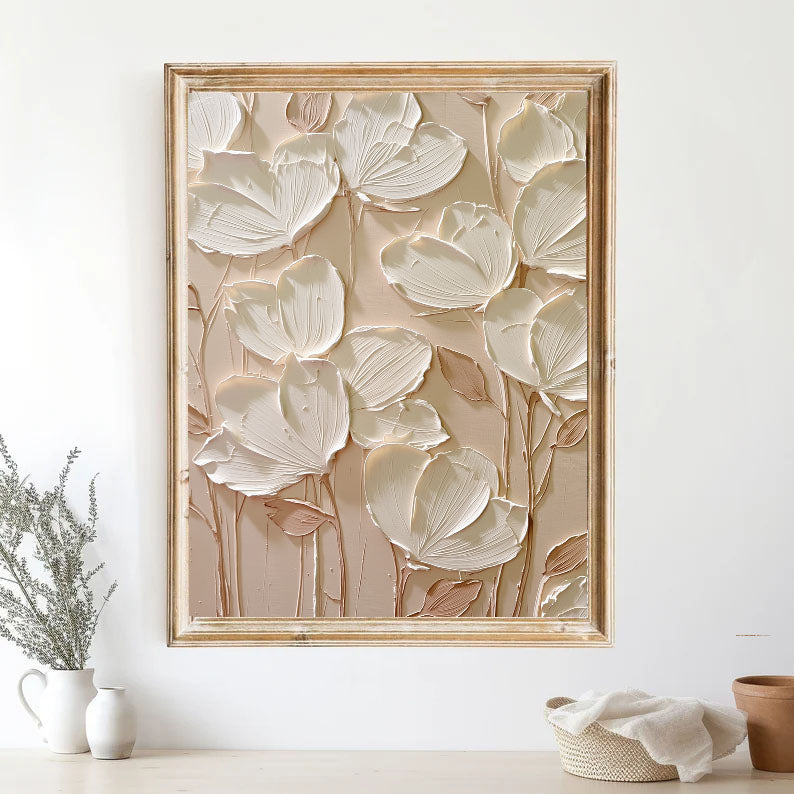 Cream Floral Relief – 2