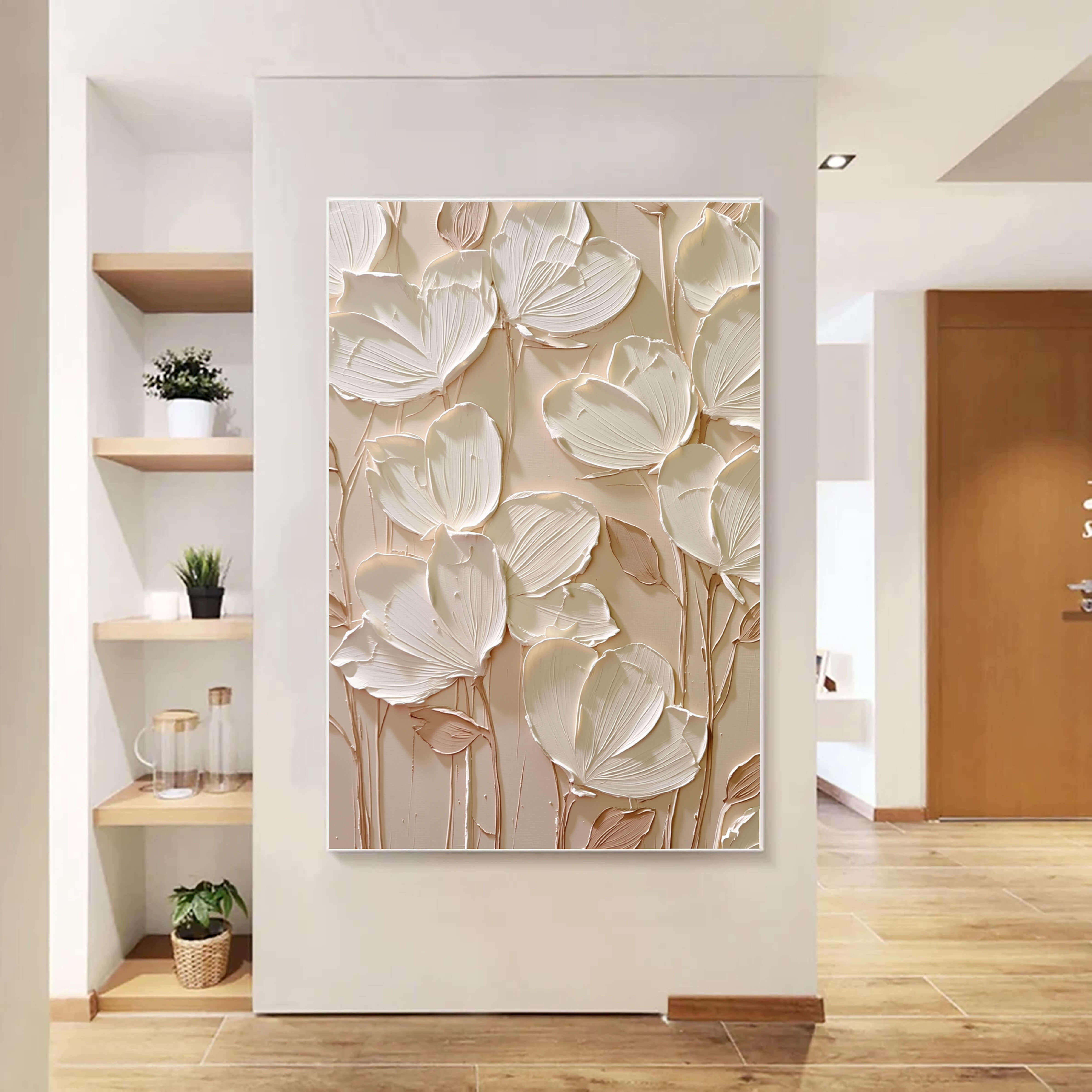 Cream Floral Relief – 3