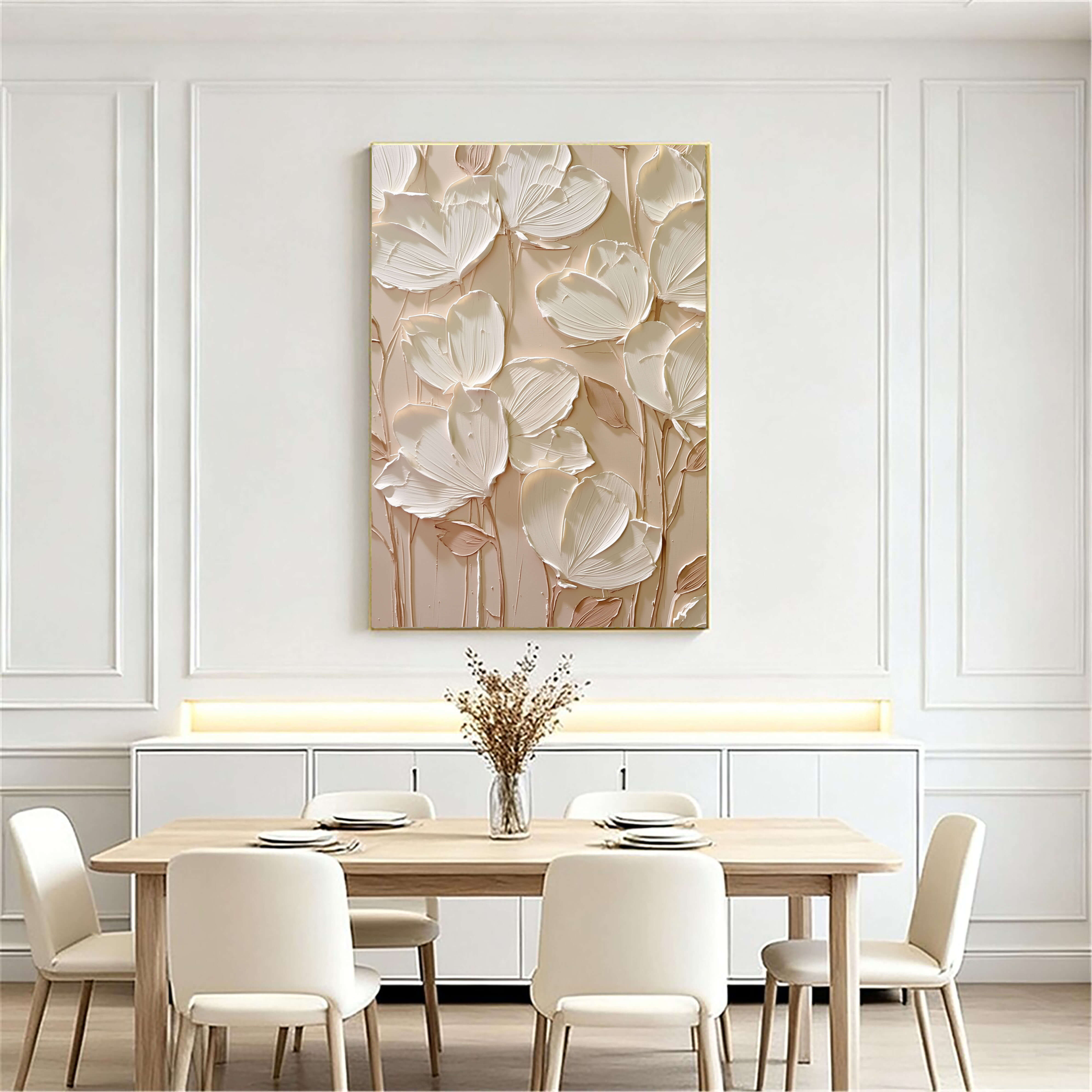 Cream Floral Relief – 4