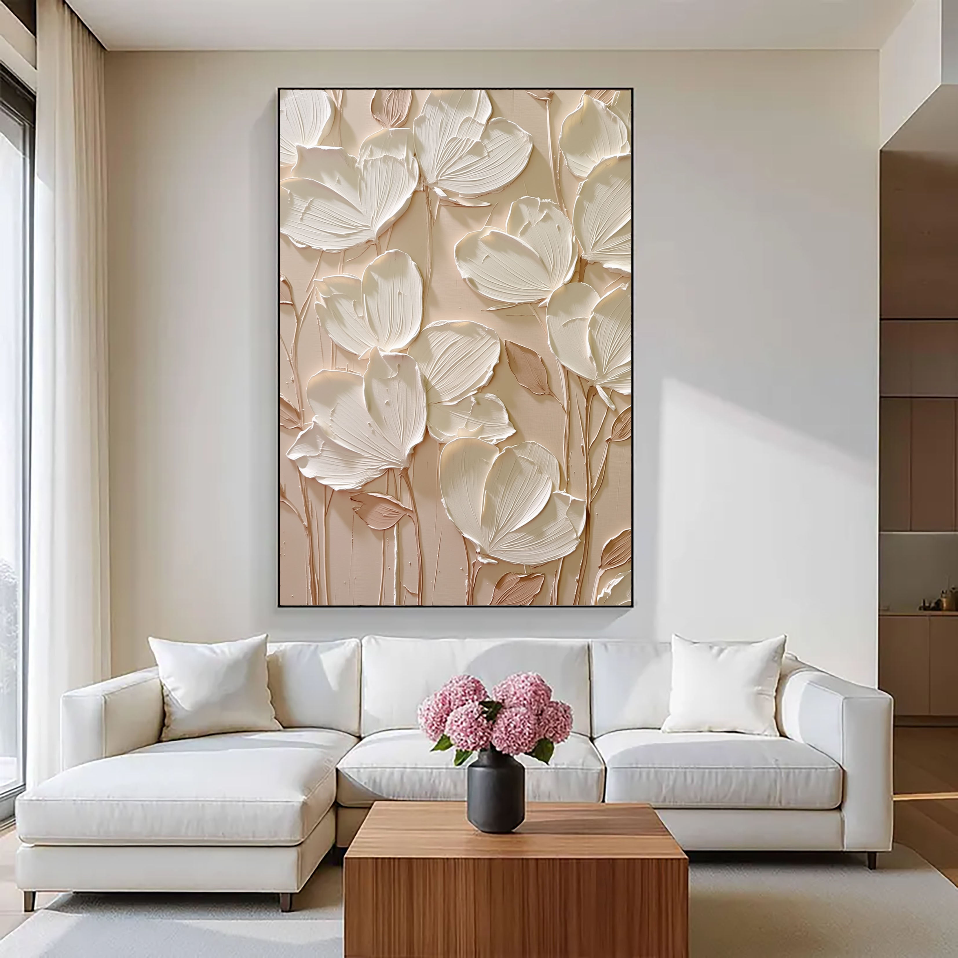 Cream Floral Relief – 5