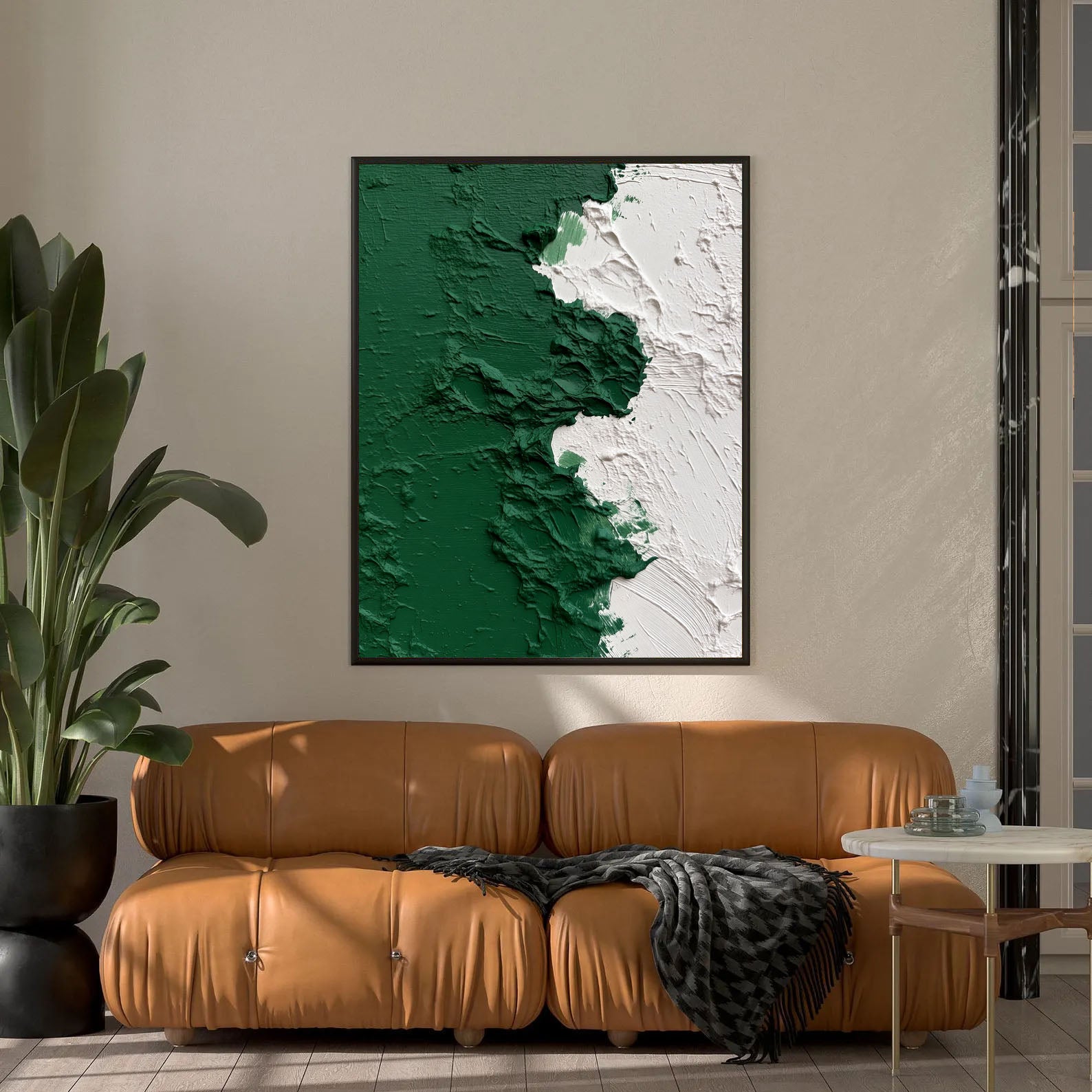 Green White Texture Split – 2