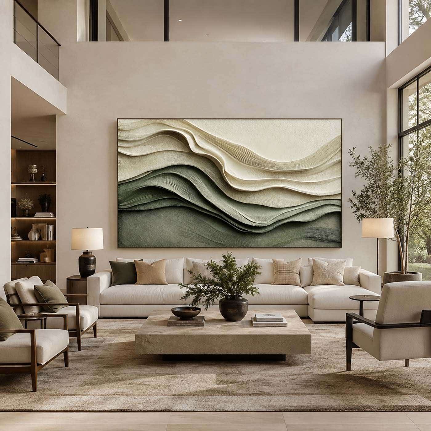 Layered Wave Abstract Wall Art