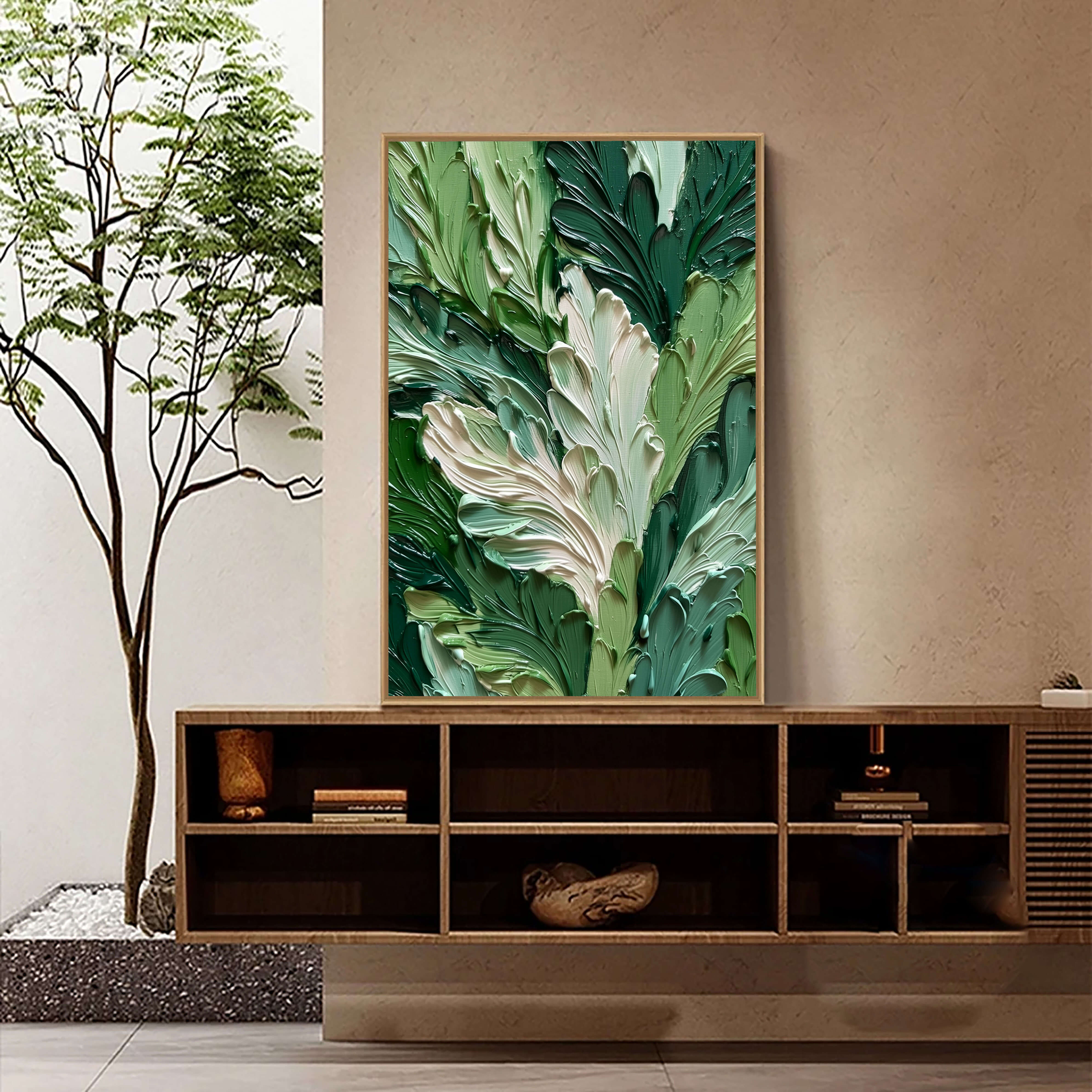 Lush Green Leaf Relief – 5