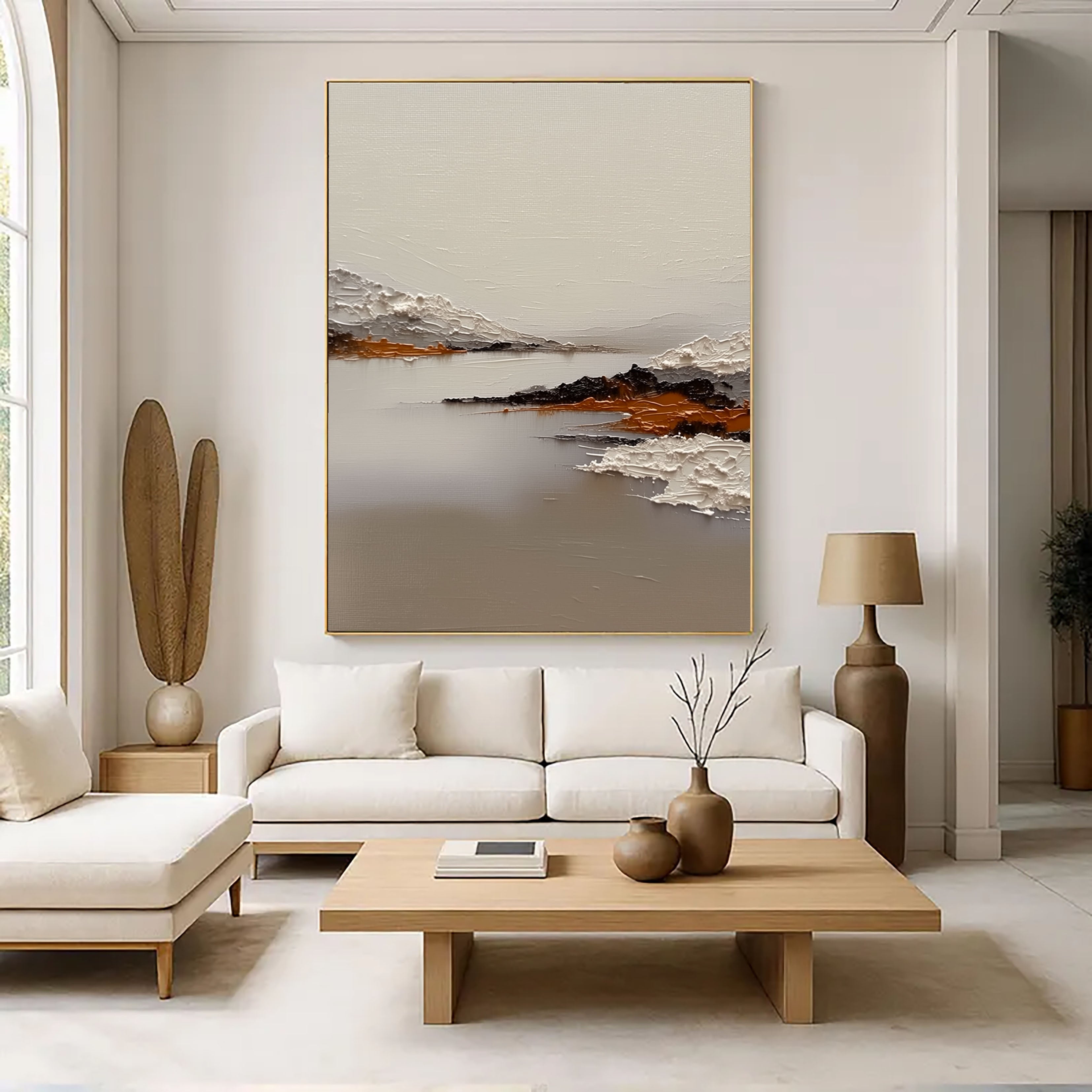 Minimalist Mountain Lake Relief – 3