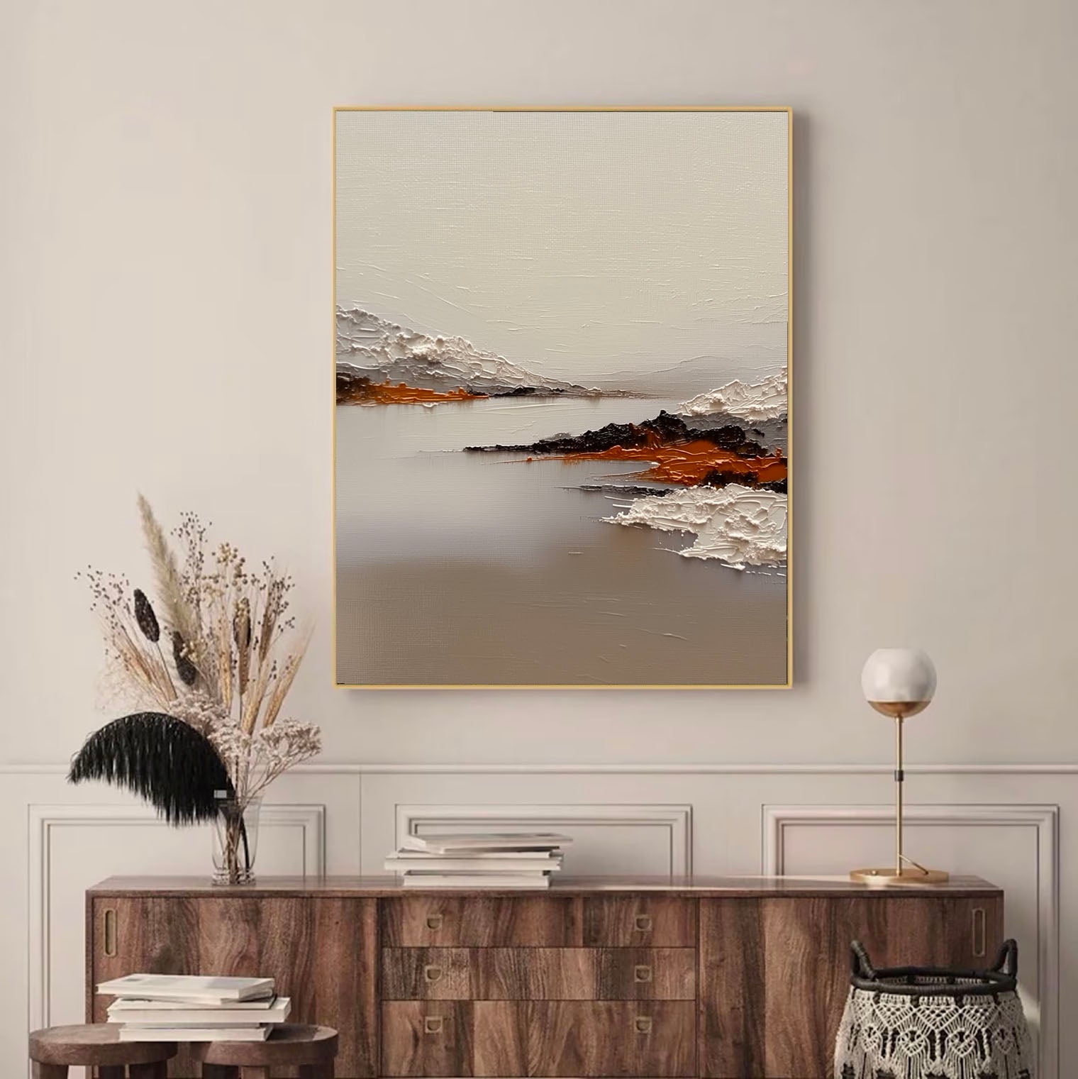 Minimalist Mountain Lake Relief – 4