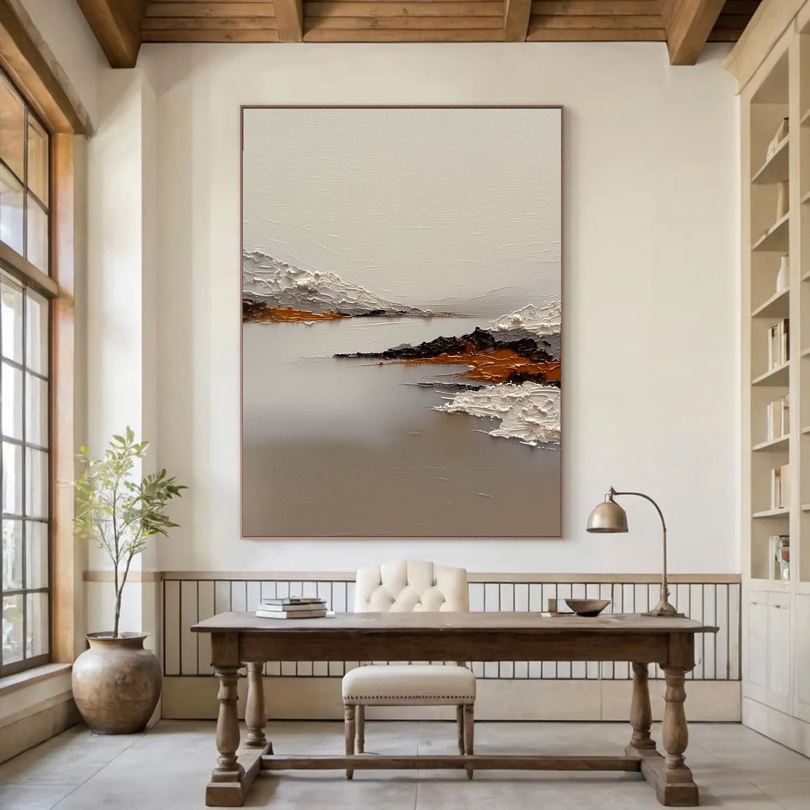 Minimalist Mountain Lake Relief – 5