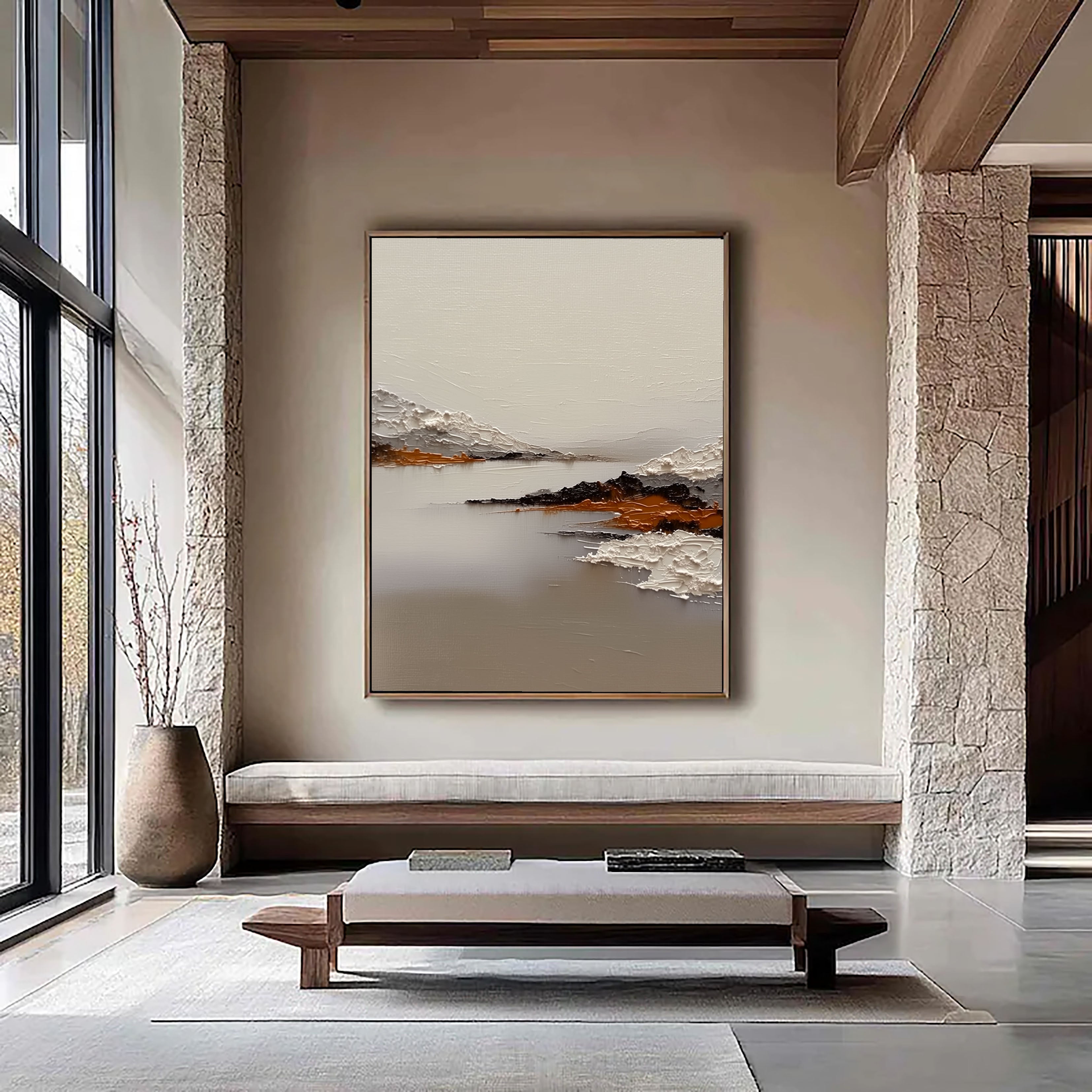 Minimalist Mountain Lake Relief – 7