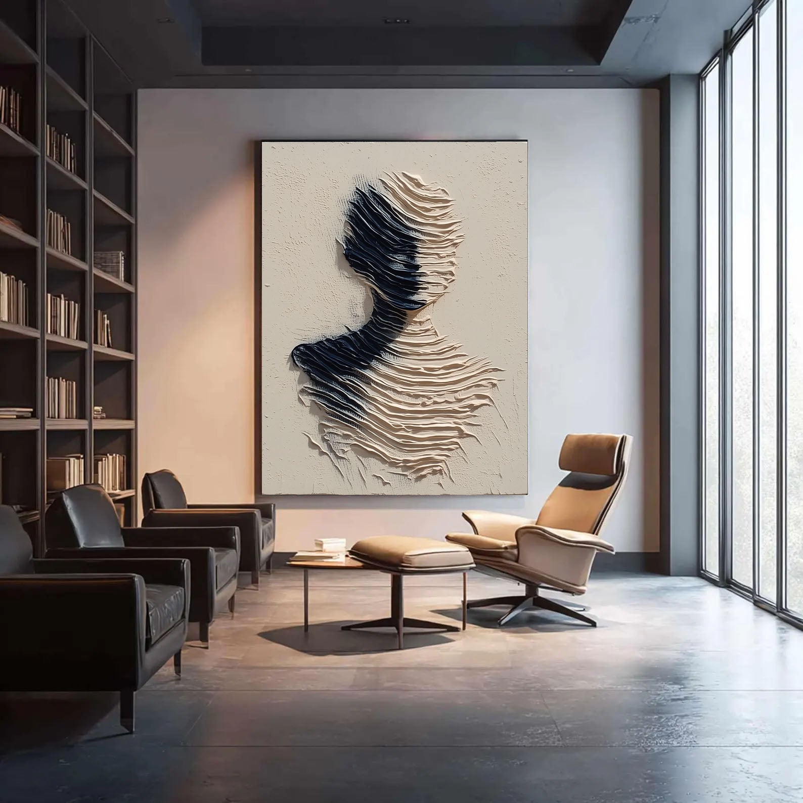 Monochrome Wave Figure – 2