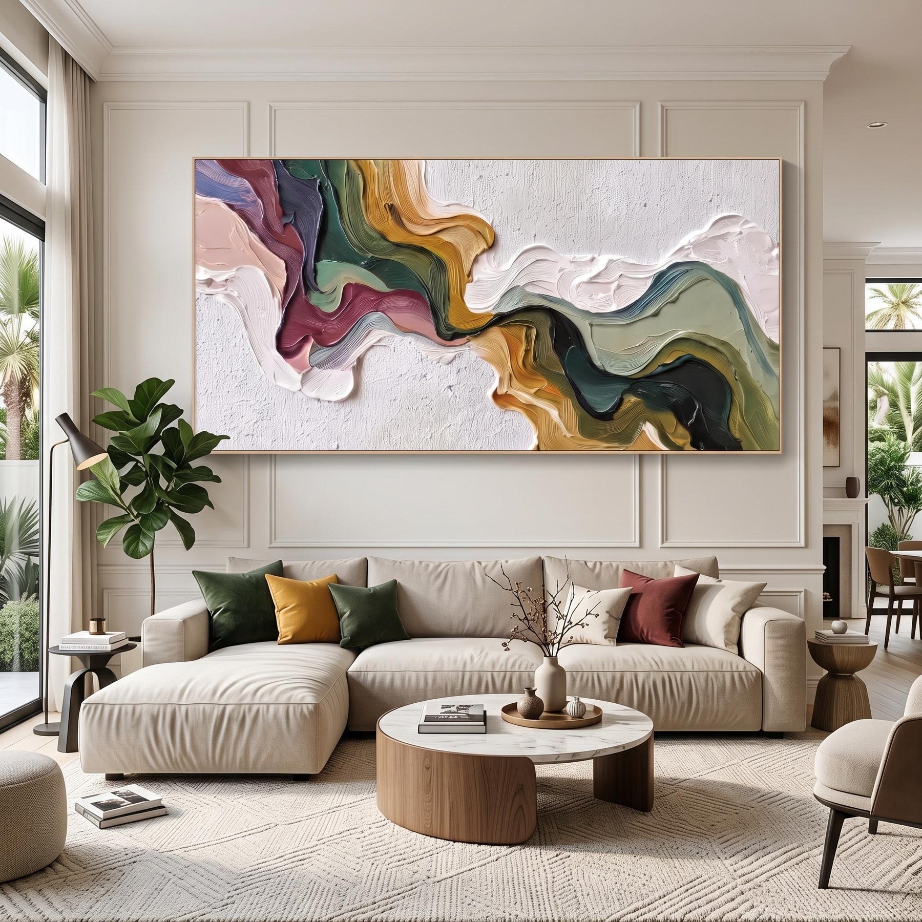 Multicolor Swirl Abstract Wall Painting