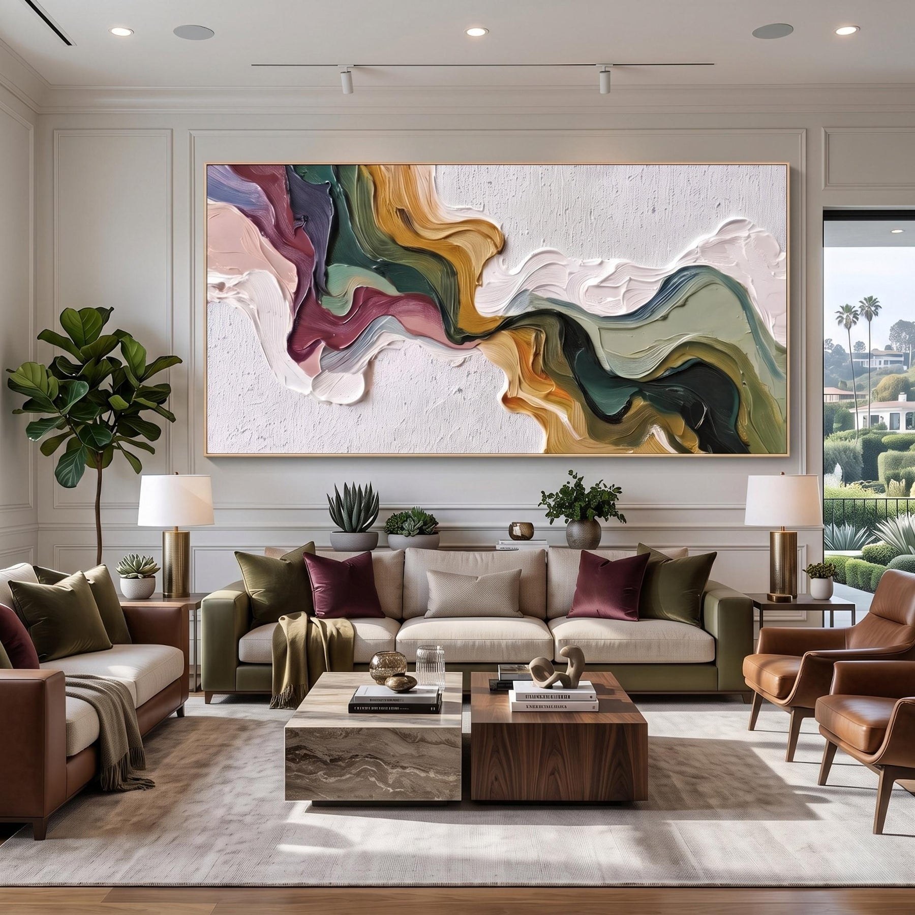 Multicolor Swirl Abstract Wall Painting – 3