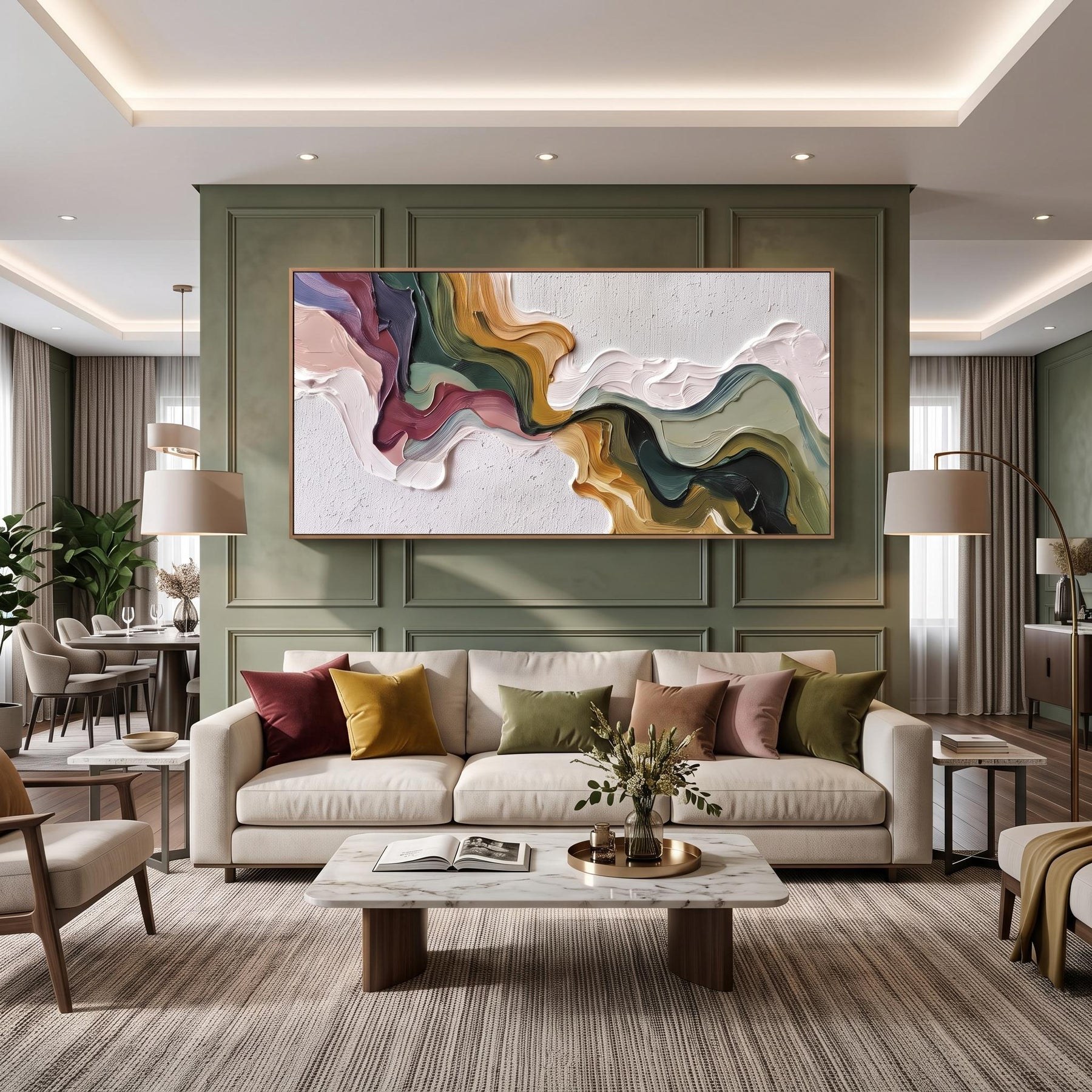Multicolor Swirl Abstract Wall Painting – 7