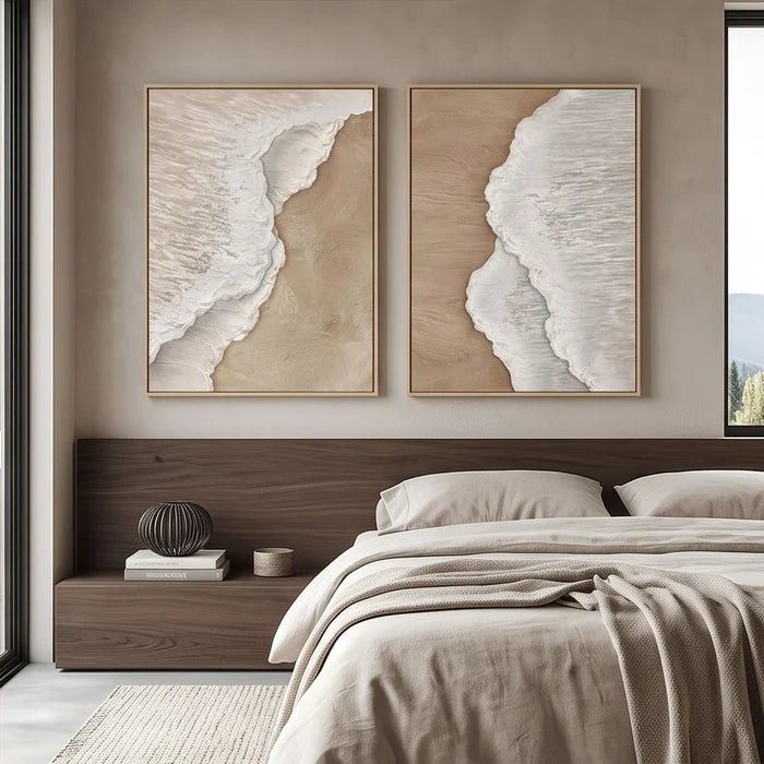 Neutral Textured Coastal Wall Art Ser