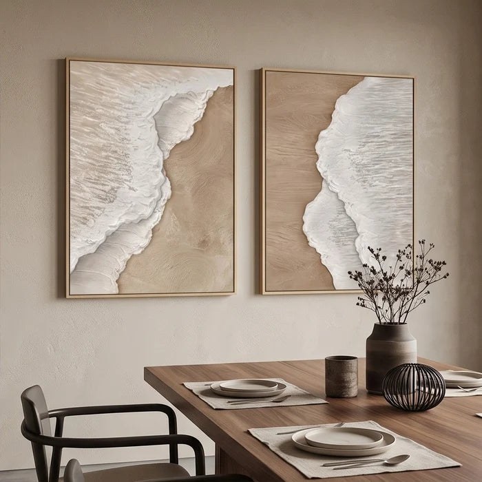 Neutral Textured Coastal Wall Art Ser – 2