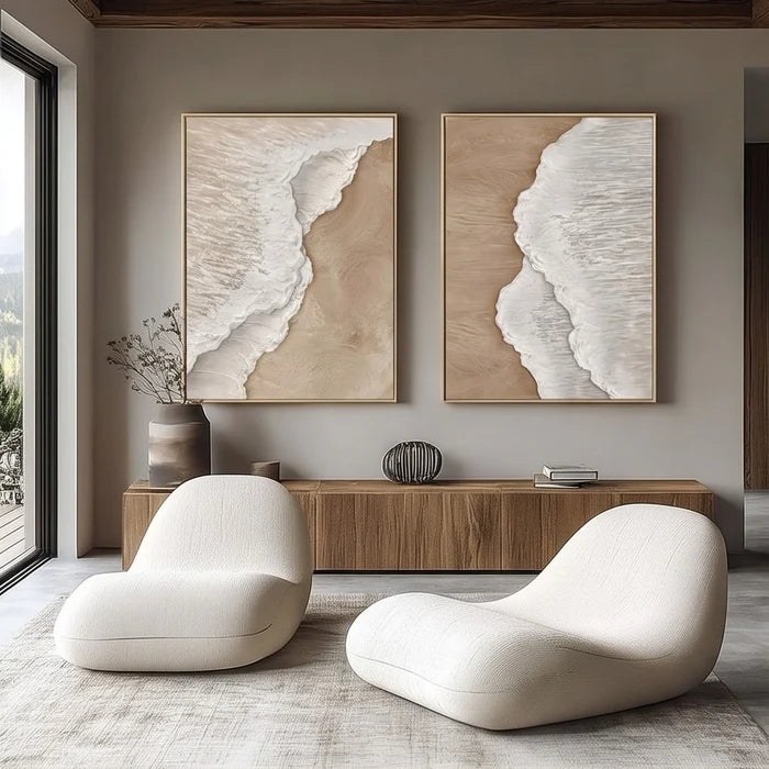 Neutral Textured Coastal Wall Art Ser – 4
