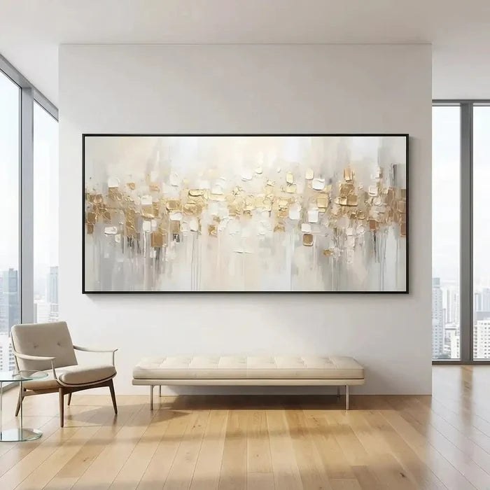 Textured Abstract Wall Art with Gold
