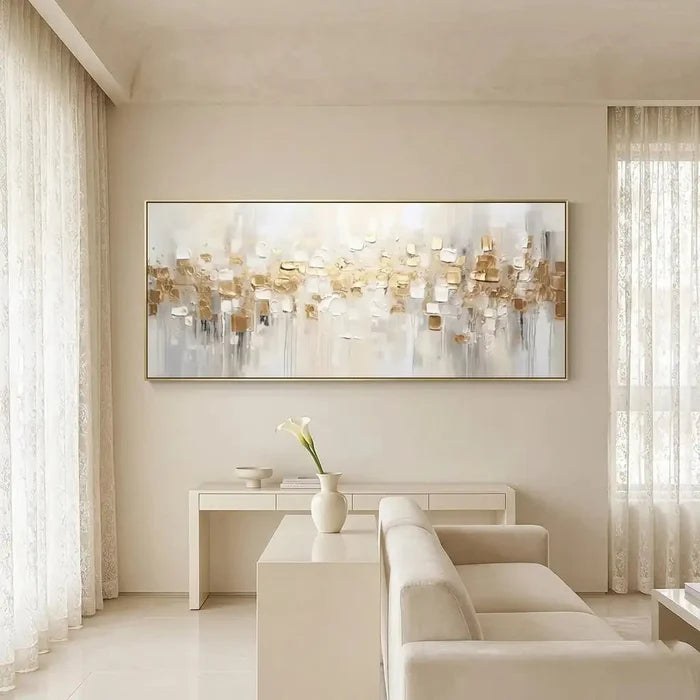Textured Abstract Wall Art with Gold – 3