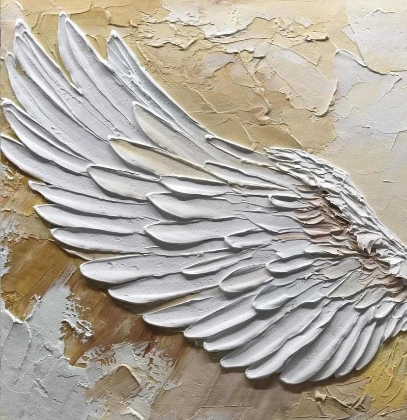 Textured Angel Wing Wall Art – 3