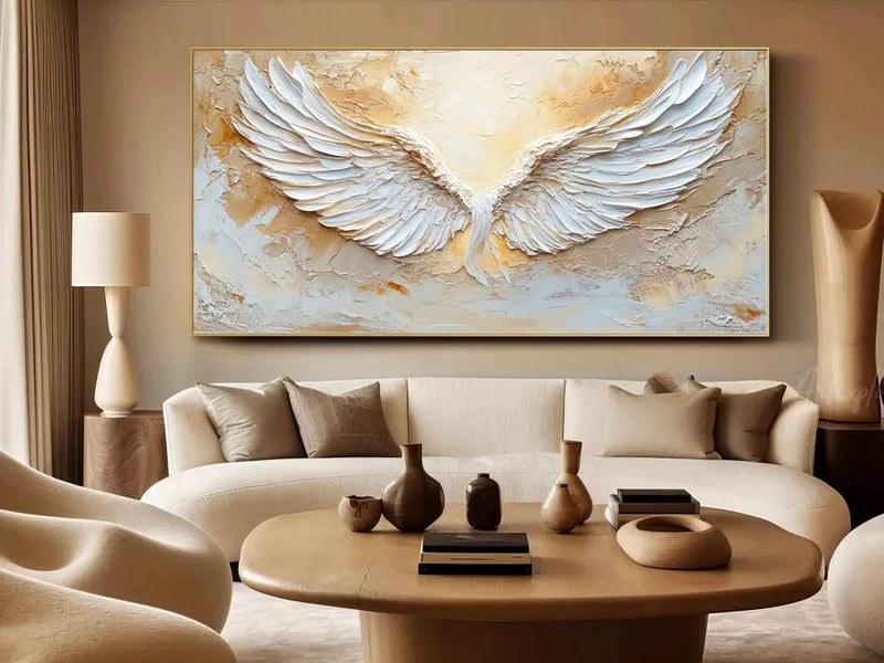 Textured Angel Wing Wall Art – 6