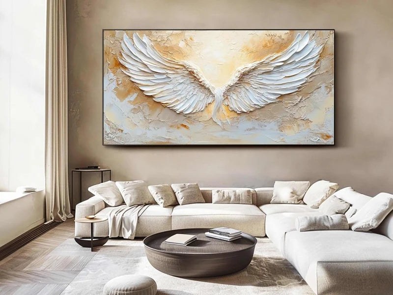 Textured Angel Wing Wall Art – 7
